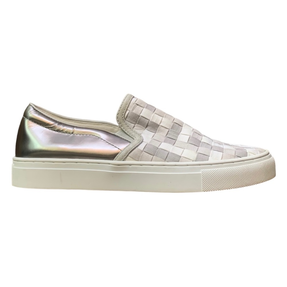 Donald Pliner Men’s Albin Woven Slip-on Sneaker in Gray Size 8M